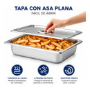 4 Bandejas Gastronómicas 1/2 32.5x26.5x6cm Theck Plateado