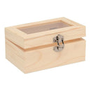 Caja Organizadora De Madera Natural Con Tapa De Vidrio