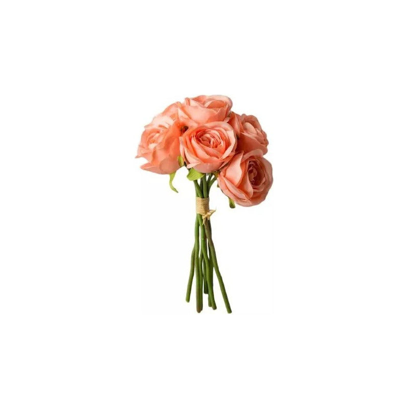 Ramo De Rosas Artificiales Flores Decoración Pitillo 4