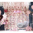 Flores Artificiales Oweru Pared,guirnalda Panel Polvo Fruta Color Rosa Int Tn