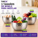Bowl Acero Inoxidable Martillado Theck 26x15 Cocina Premium Plateado