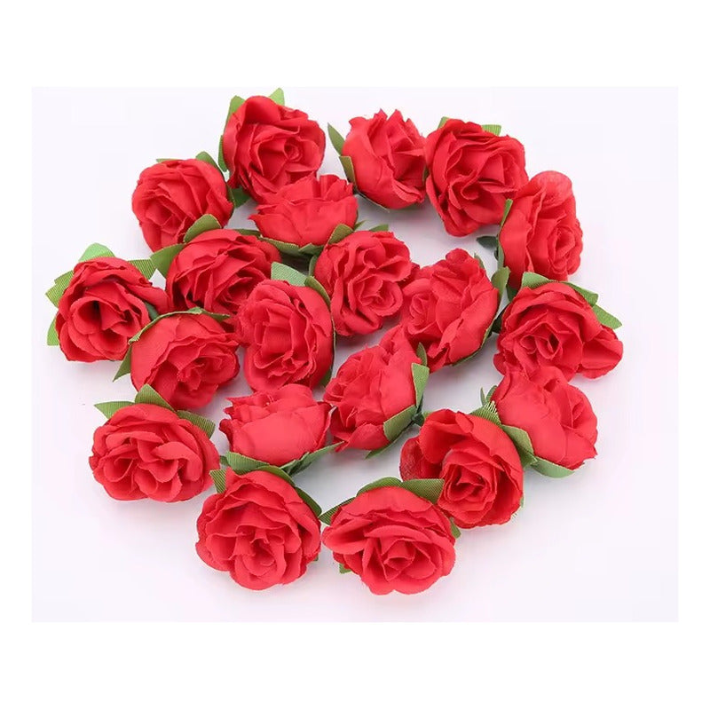 100 Piezas Cabeza De Rosas Flores Artificiales Rositas Minis