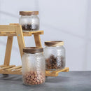 X3 Frasco De Vidrio 1010ml Thek Con Tapa De Madera Hermético Transparente