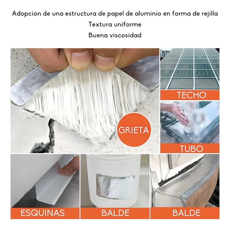 Adhesivo Cinta Tapagotera Techo Tubería Sellador Impermeable Filtración De Gotera Butilo Térmica 10 Cm * 5 M
