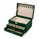 Joyero Organizador 3 Niveles Theck Con Cajones Y Espejo Lujo Verde