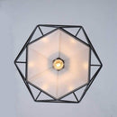 Lampara Triple De Techo Hierro Forma Diamante + Foco Negro