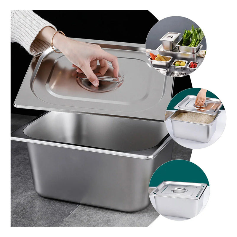 Deposito Gastronomico Con Tapa 32,5x26,5x14cm 1/3x6.5cm