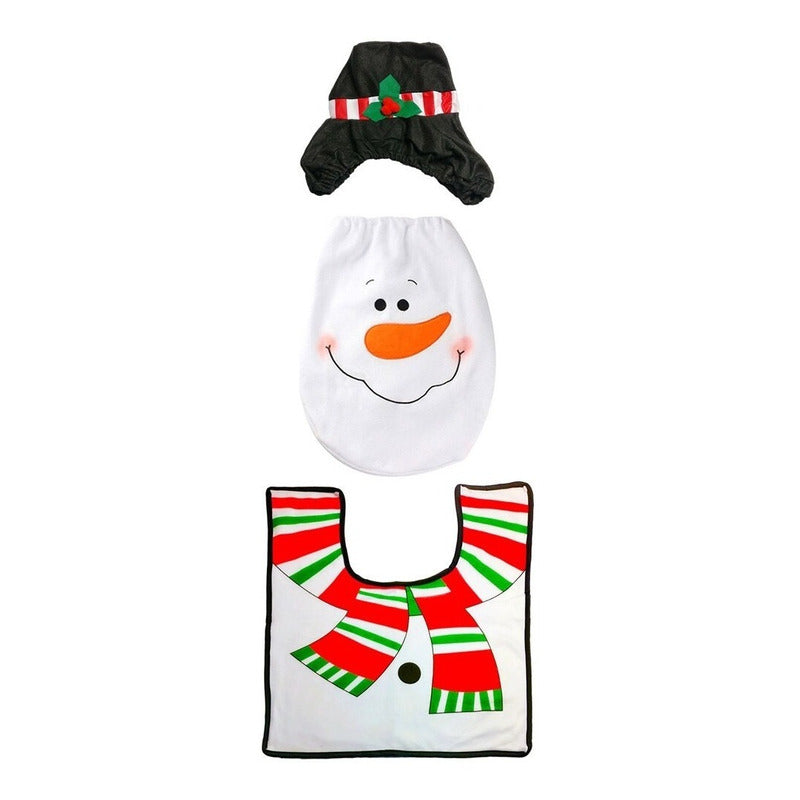 Funda Asiento De Inodoro Navideño Pascua Adorno Wc Baño