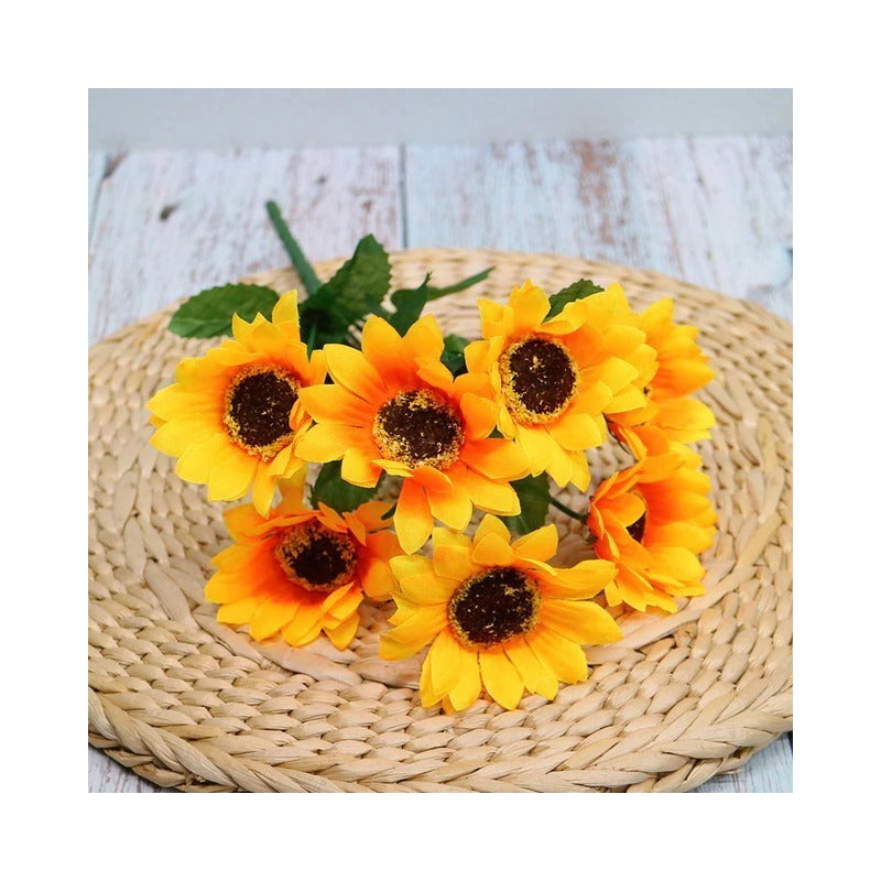 Girasol 22pcs Mini Girasol De Seda Artificial Flores