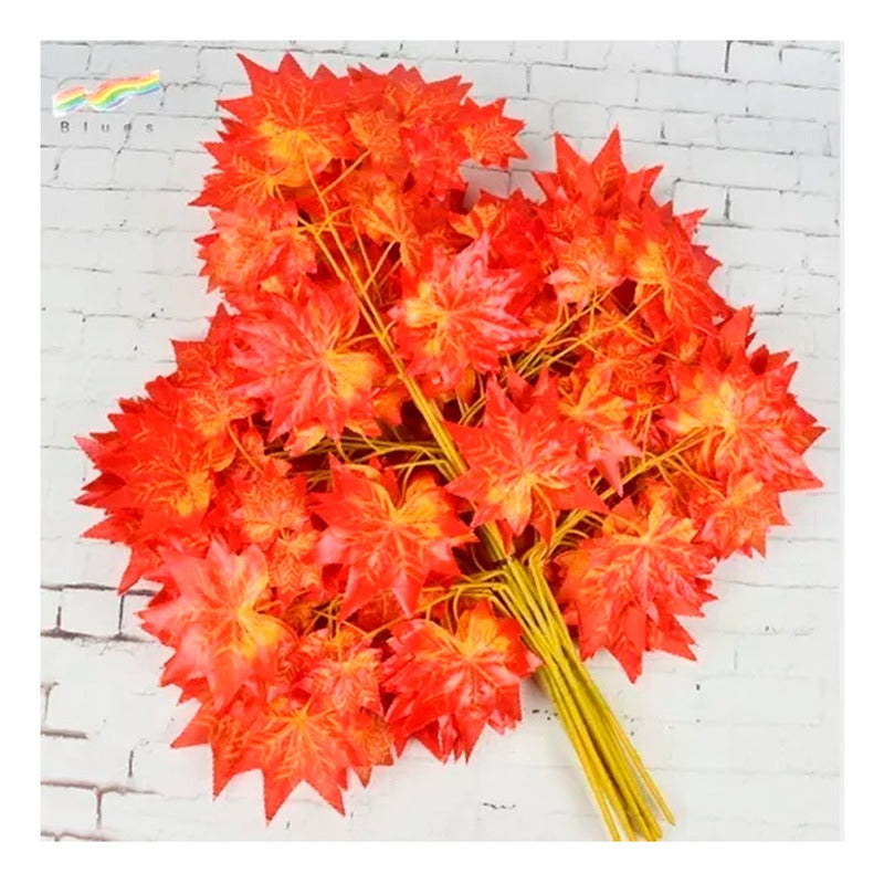Flores Artificiales Hoja De Arce Otoño Pack De 12 Colgantes