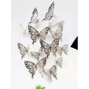 Mariposas 3d Pegatinas Pared, 12 Unidades Para Decorar Color Plateado