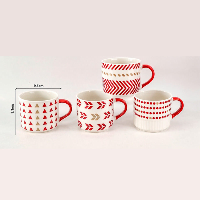 X4 Tazas Café Leche 400 Ml Navidad Tazas Navideñas