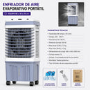 Enfriador De Aire Theck 25l 150w Con Control Remoto Blanco