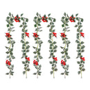 Pack X3 Enredadera Floral Thek Verde Oscuro Bayas Decorativa 1.8m