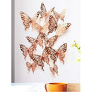 Pegatinas Mariposas 3d Hd Seduction Oro Rosa Pared 12 Unidades