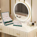 Joyero Organizador 3 Niveles Theck Con Cajones Y Espejo Lujo Blanco