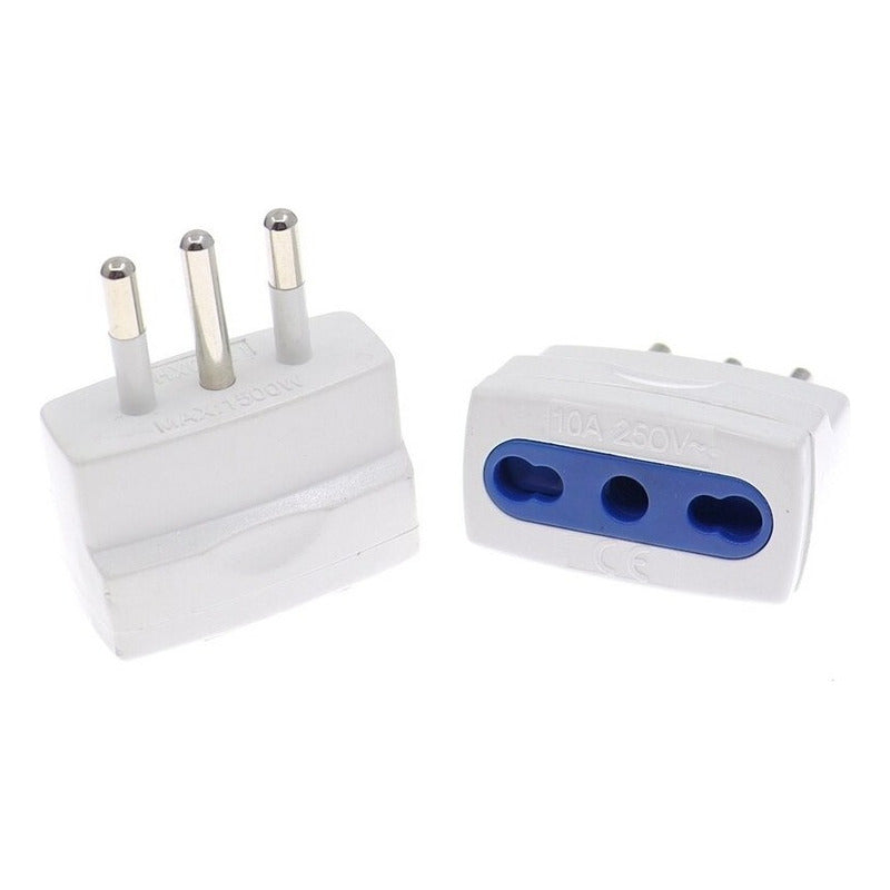 Adaptador Enchufe 10/16 Amper 250v Blanco