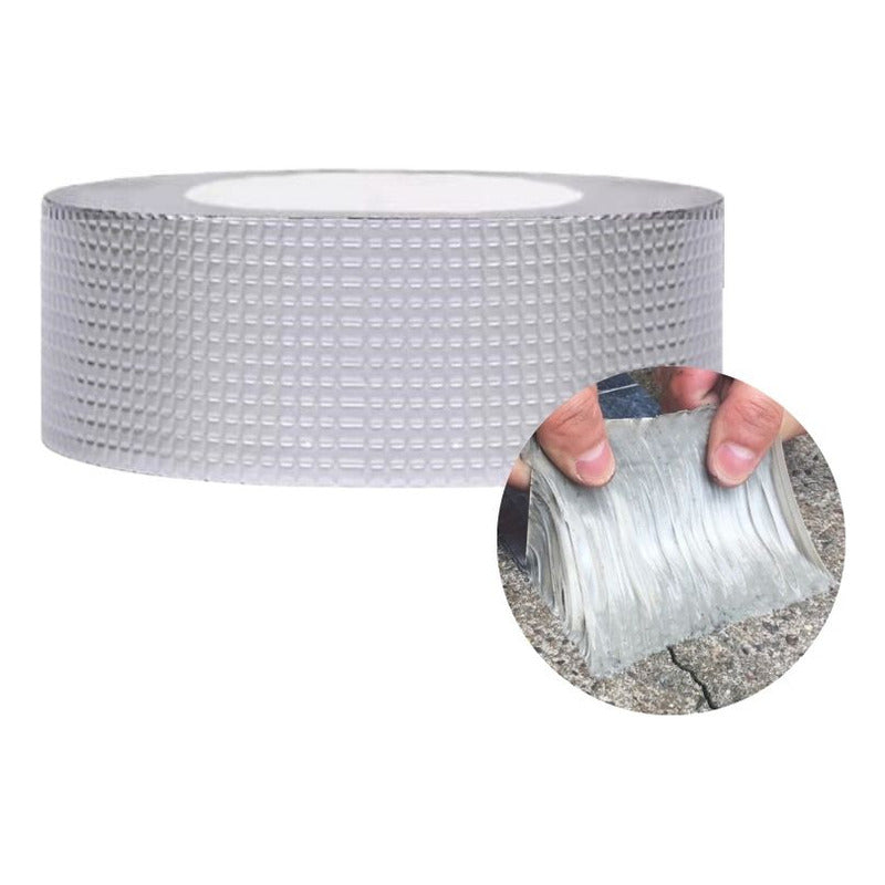 Adhesivo Cinta Tapagotera Techo Sellador Impermeabl 5cm X10m Plateado