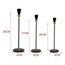 Set De 3 Porta Velas Candelabro Metálico Mónaco Negros Negro