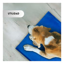 Manta Gel Frío Fría Para Mascotas Md:50x65 Cm Perro Gato Color Azul Azul Marino Rectangular