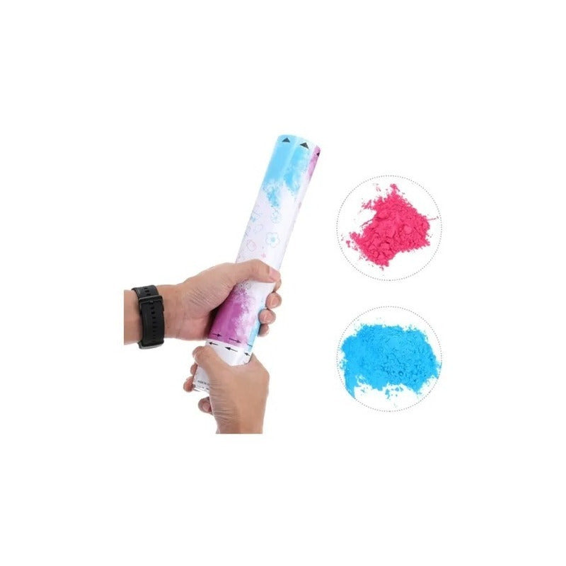 Confeti Tubo Cañon Revelador De Genero 30cm Papelillo  Polvo