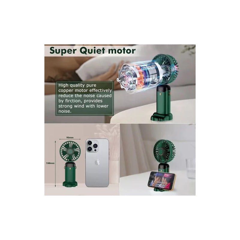 Ventilador De Mano Portatil Pequeño 5000mah Usb Fan