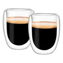 Set 2 Vasos Vidrio Doble Capa Ecodecotérmicos Café 7.5x14cm Blanco