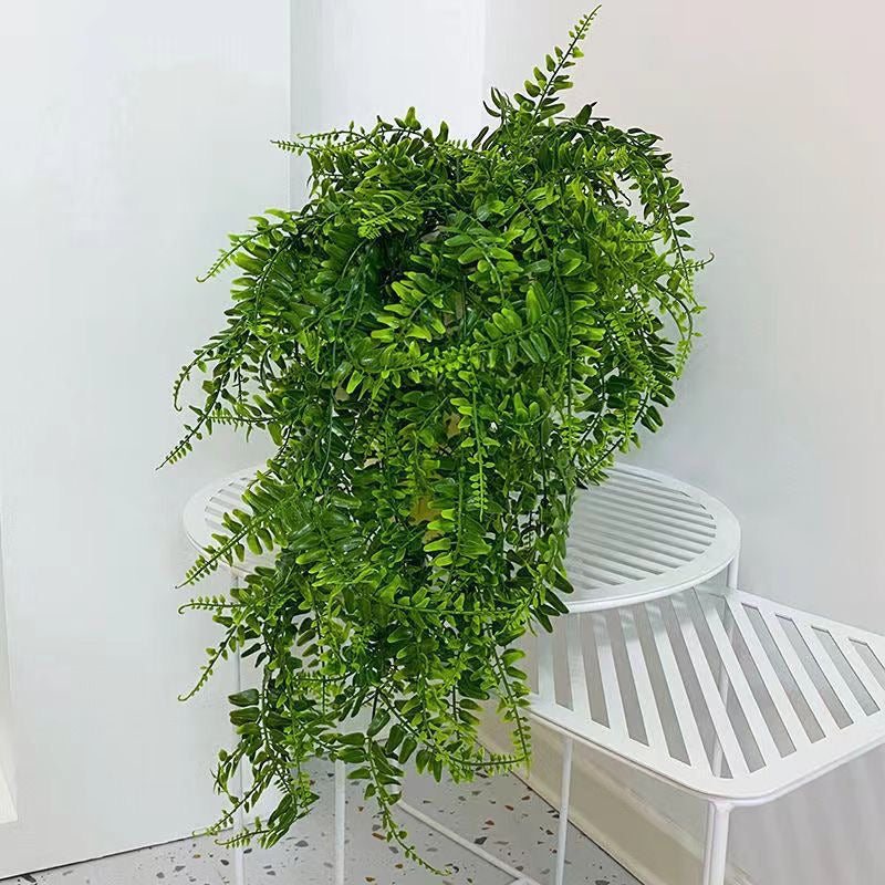 5 Plantas Artificiales Boston Fern Colgantes De Vides Falsas Color Verde