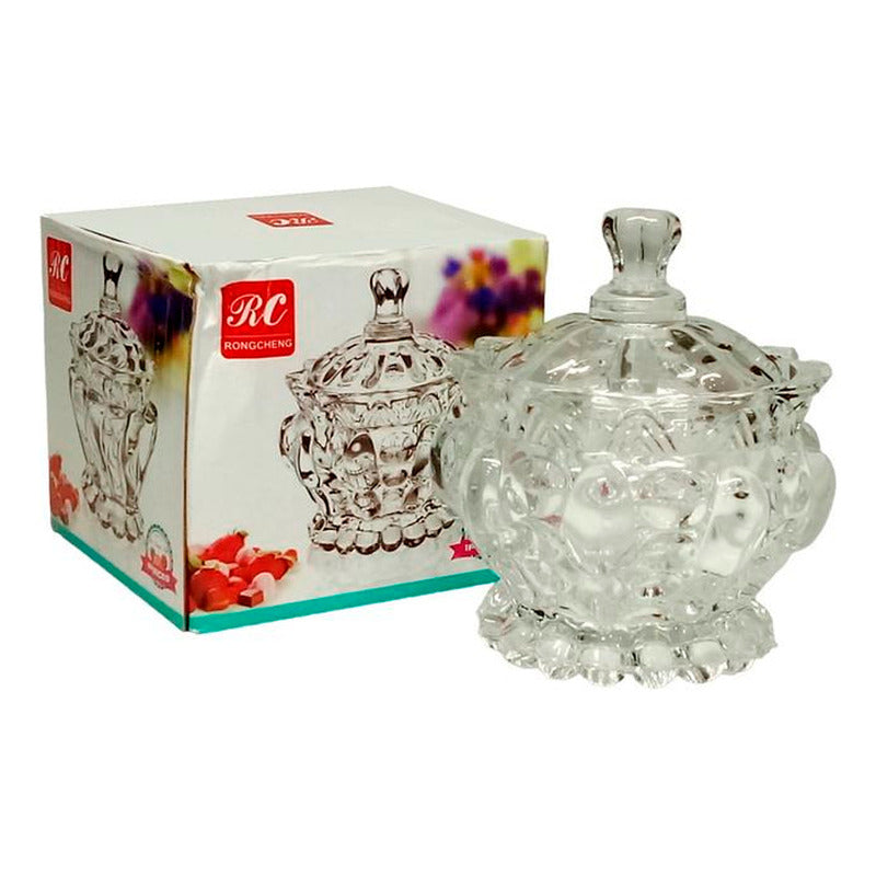 Bombonera Azucarero Caramelera Decorativa De Vidrio Cristal