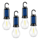X4 Lampara Solar Usb Camping Ampolleta Led Recargable Negro