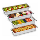 4 Bandejas Acero Inox 1/3 32.5x17.5x6.5cm Theck Plateado