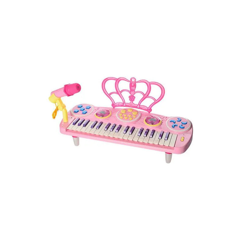 Teclado Portátil De Piano Para Niña Rosa De 37 Teclas A Pila