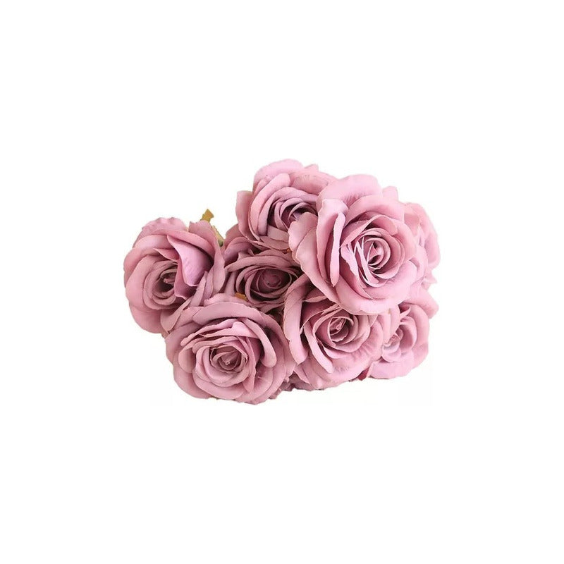 Rosas Decorativo Artificial Ramo Decoración Frondosa Grande