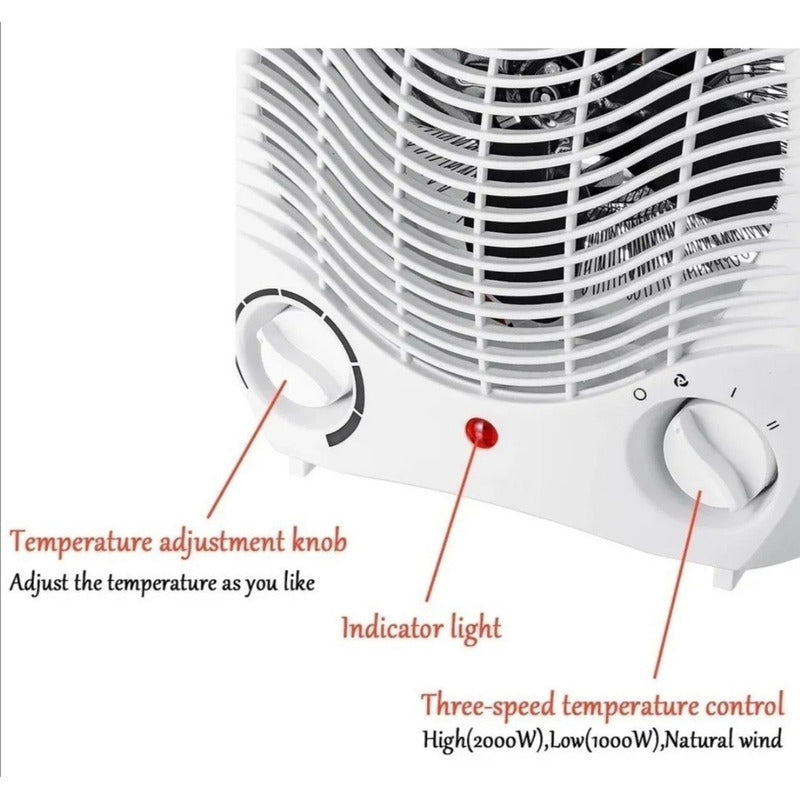 Caloventilador 1000/2000w Frio Y Calor Calo Ventilador Calefactor Potop 220v C/termostato