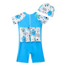 Traje De Baño Flotador Infantil Completo Para Verano Azul Talla L Estampado L: 90-100cm (12-15kg)