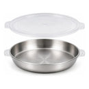Pack 6 Recipientes Redondos Acero Inoxidable 23cm Con Tapa Gris