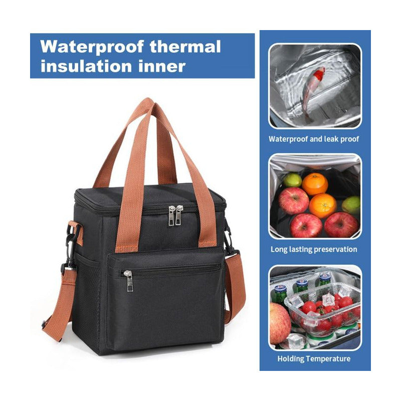 Bolso Lonchera Térmica Tela Oxford Multicolores Portátil