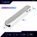 Lampara Emergencia Theck 60 Led Recargable 2x1200mah 220v Blanco