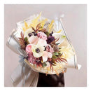 Papel Coreano Arreglos Florales Beige Seda 20 Pcs Contorno Negro
