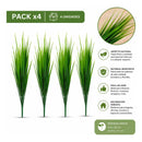 Pack De 4 Hierbas Planta Artificial Follaje Jardin Ecodeco Verde