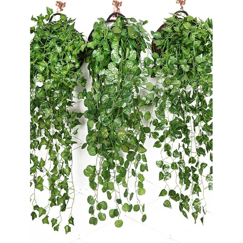 Pack 2 Colgantes Verdes Enredaderas Artificiales 10 Ramos