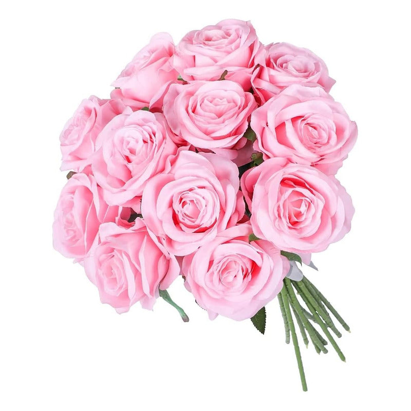 Rosas Decorativo Artificial Ramo Decoración Pack 6 Rosas