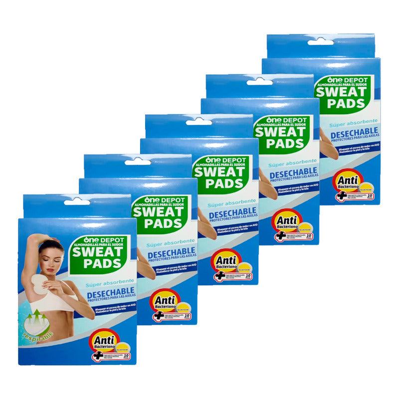 50 Parches Protectores Piel Antitranspirantes Axilas Poleras