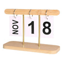 Calendario Perpetuo De Madera Eterno Reutilizable Cafe Claro