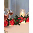 Rosas Rojas Enredadera Flores Decoración Artificial  Rojo