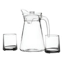 Jarra Vidrio 1580ml + 5 Vasos 270ml Diamante Premium