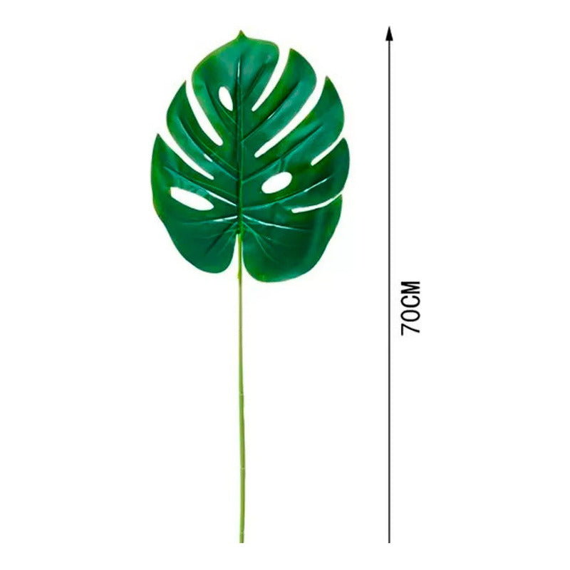 Pack 10 Hojas De Monstera Artificial Decoración