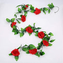 Rosas Rojas Enredadera Flores Decoración Artificial  Rojo