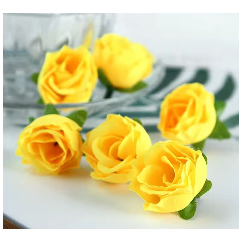 100 Piezas Cabeza De Rosas Flores Artificiales Rositas Minis