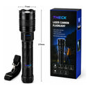 Linterna Led Theck Xy6099 Recargable Zoom De Largo Alcance Blanco Negro